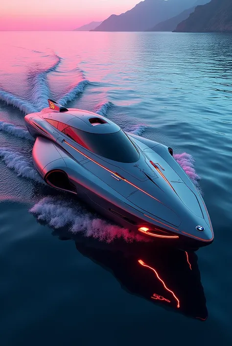 Make a bmw boat like a sci-fi film 