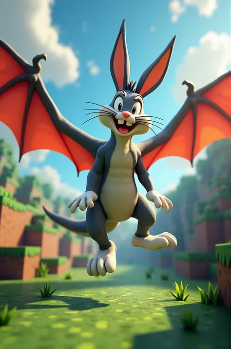 Bugs Bunny merged with the Minecraft dragon 