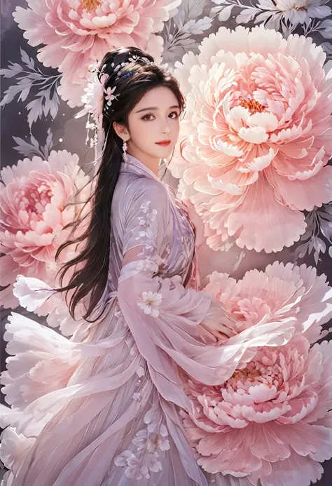 (masterpiece,best quality,practical:1.2),1 girl,flower background,