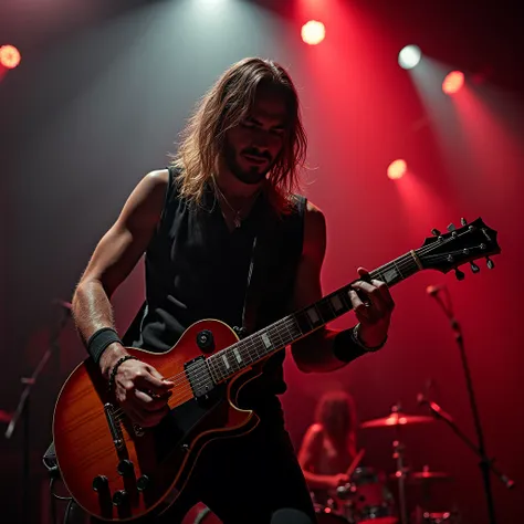 A rock musician playing metal