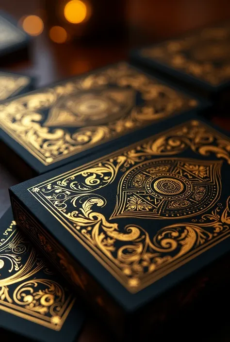 Gold and black PLAYING cards