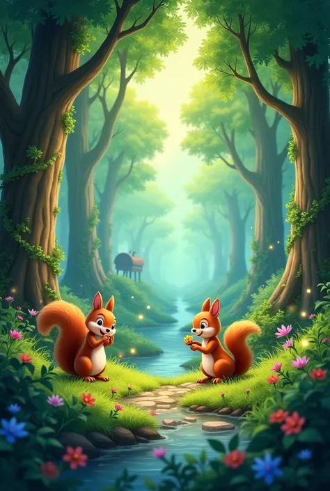 Forest background for kid animation 16:9 ratio 