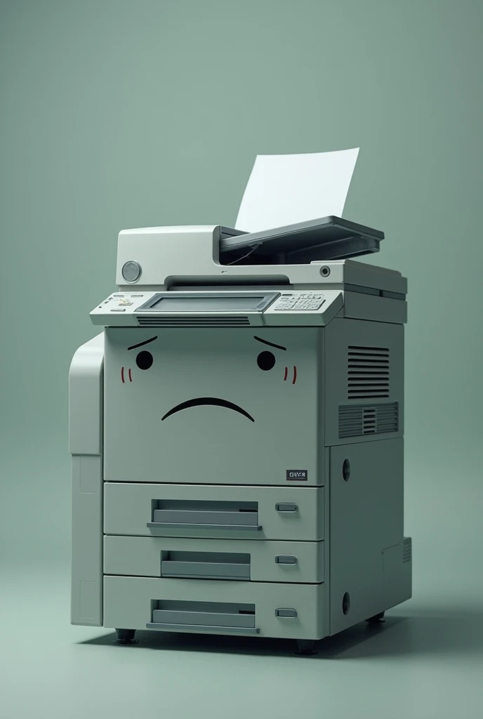 Photocopier with sad face for an instagram post