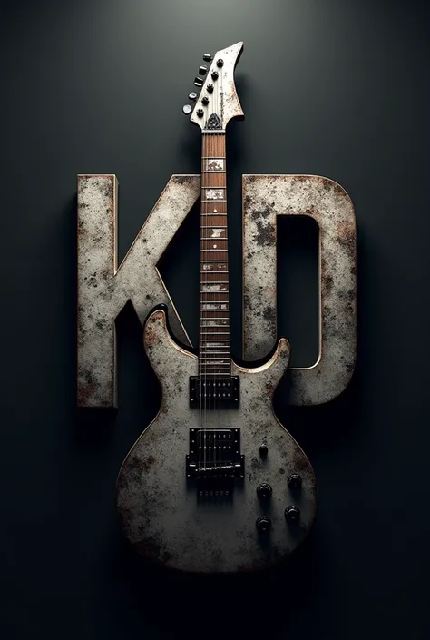 Create a rock guitar logo from the letters K and D