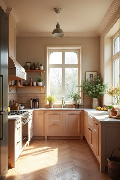 Chamois colored kitchen room