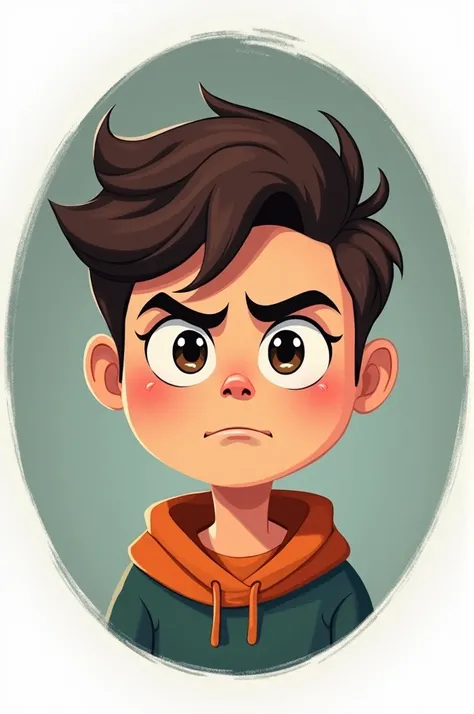 Motivated boy,cartoon,profile picture 