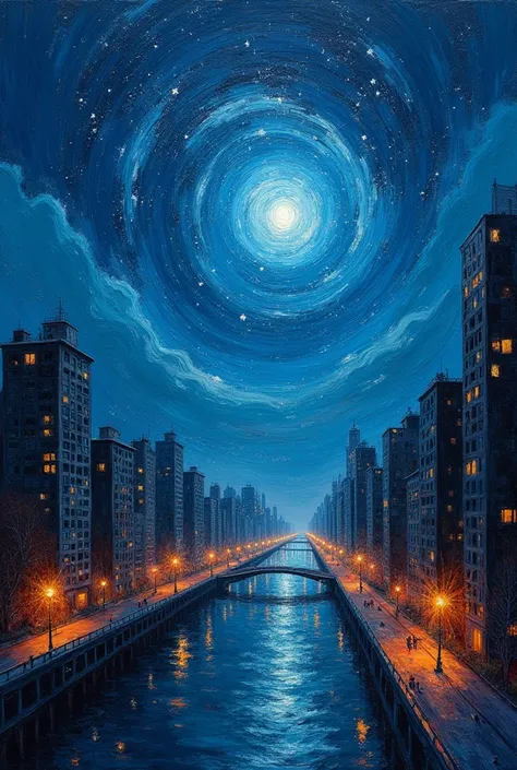 Expressionist artwork images，mysterious，starry skies , 8K Ultra HD Photo-like wallpapers: Realistic and beautiful city night views