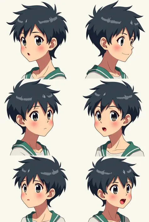 Oc character, anime style, detailed, anime, original boy (OC) different angles and head positions.