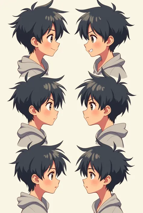 Oc character, anime style, detailed, anime, original boy (OC) different angles and head positions.