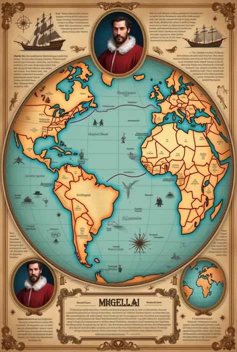 Make an infographic map of Ferdinand Magellan’s voyage.