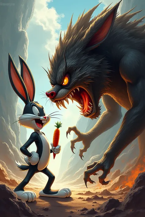 Bugs Bunny fighting angry 