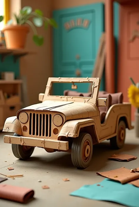 Paper mache jeep

