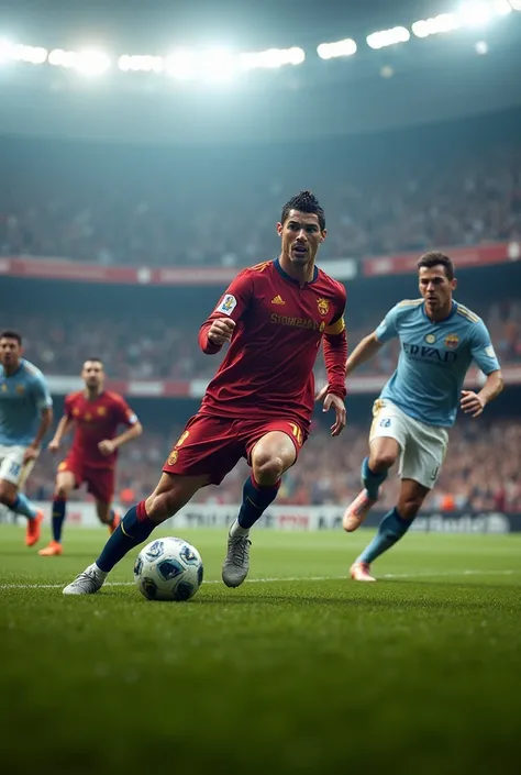 Cristiano Ronaldo playng club barcelona, ultrarealistc