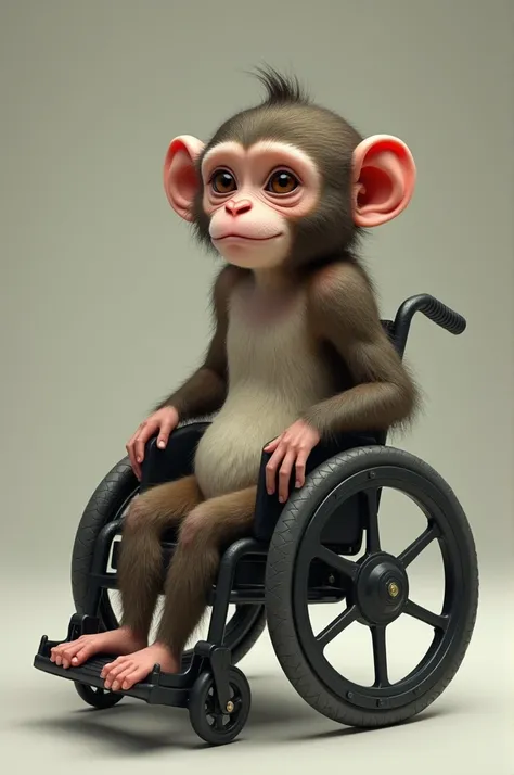 Monkey in a wheel Chair that has a penis