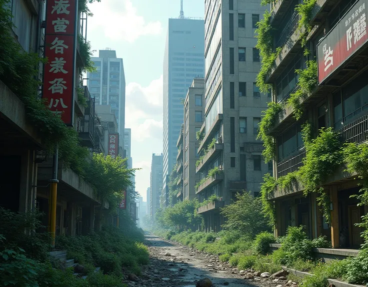 500 years later, the abandoned city of Shinjuku, Tokyo