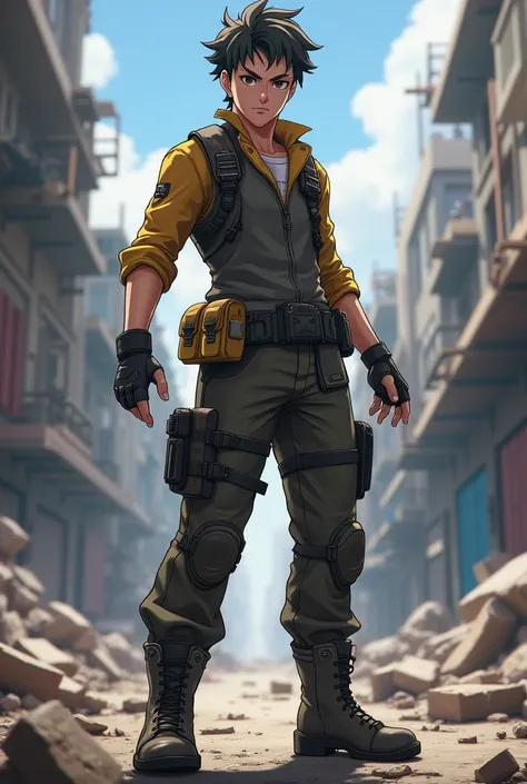 A boys anime looking like battle royel game character like pubg mobile 