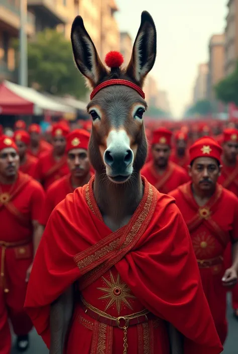 Make me a donkey dressed in red, Speaking to Venezuelans in a march dressed in red