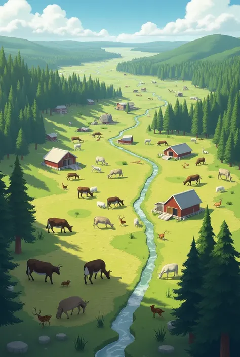 Image of the cleared forest with livestock areas and displaced animals