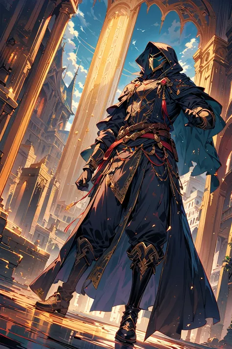 Imagine a scenario reminiscent of Assassins Creed, where a skilled rogue, clad in a dark hooded cloak, prowls the labyrinthine alleys of a bustling city. In the heart of the metropolis lies a grand palace, heavily guarded and brimming with riches. Our rogu...