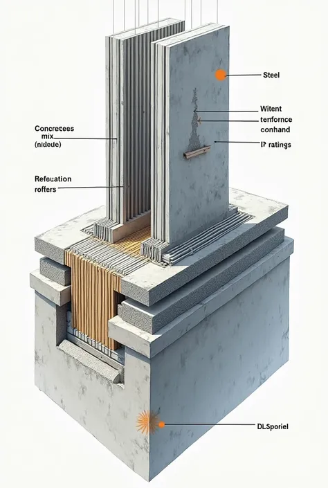 generates an image showing the components of reinforced concrete
