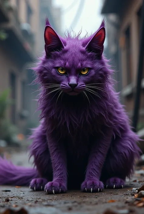 Dirty purple cat