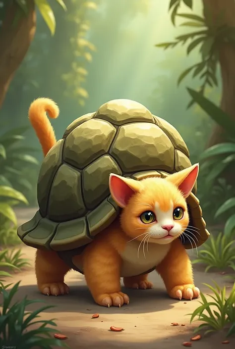 Cat and tortoise mixed together 