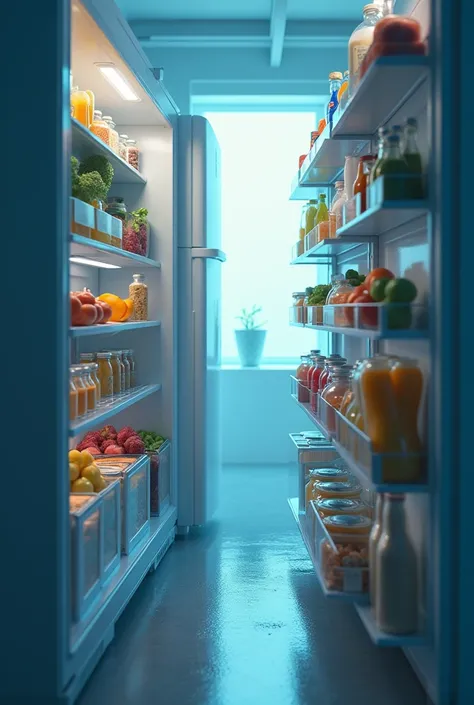 Perspective inside the refrigerator