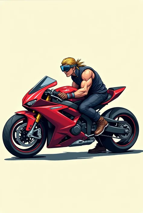 Streetfighter style motorcycle, without a driver. Side view, Comic book style illustration. Without background. Cartoon