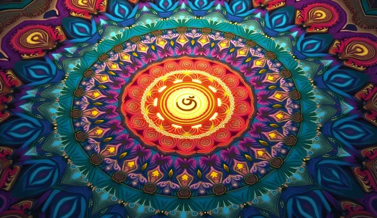 General description: Create a vibrant, intricate kaleidoscope mandala that conveys a sense of relaxation and spiritual connection with God. The mandala must be colored, with strong and contrasting colors, designed to emit a pleasant and harmonious visual f...