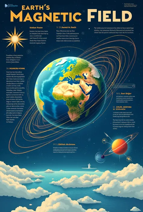 create an image of a poster talking about the earth&#39;s magnetic field
