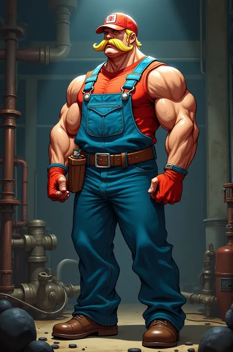 Escanor dressed as a plumber