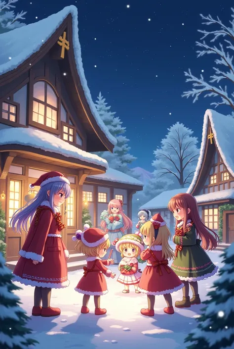 Magic characters at Christmas in anime