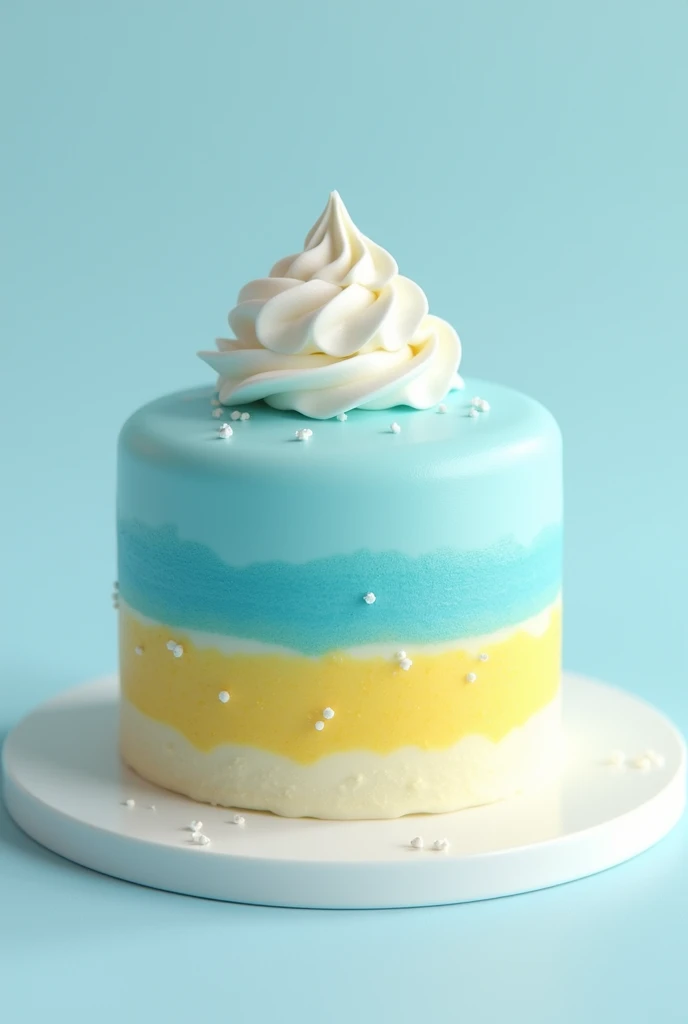 Blue and yellow and blue pastel cake 