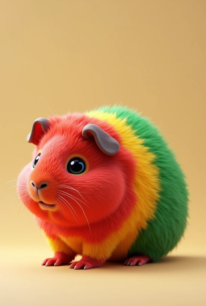 Guinea color red yellow green IN 3D