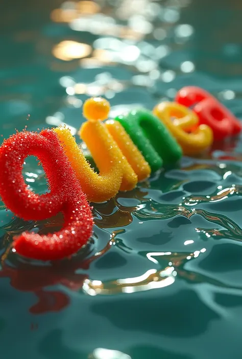 Guinea letters Guinea in red yellow green in water drops 