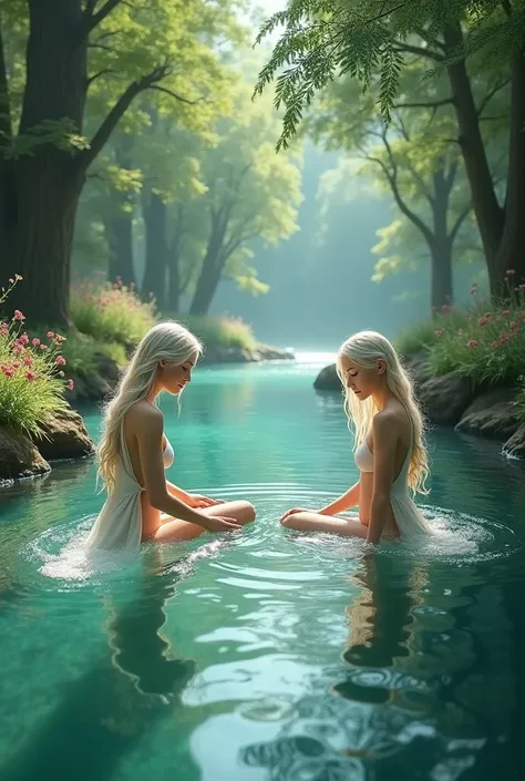 Nymphs bathing in crystal clear rivers.







 