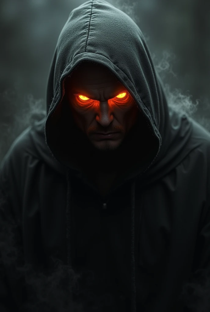 Mysterious man with eyes like fire terror 