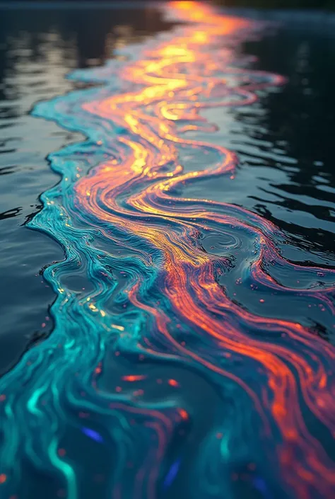 Accumulation of oil on water 