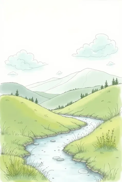 Easy scenery drawing sketches 
