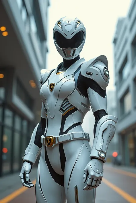 White Power Ranger inspired by a Lamborghini