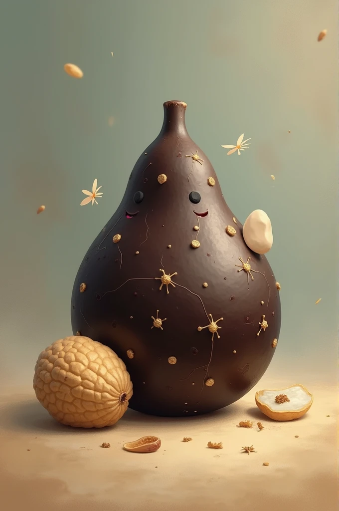 Create an image of a truffle and a peanut 