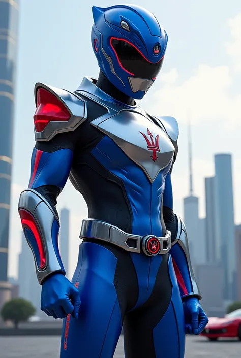 Blue Power Ranger inspired by a Maserati
