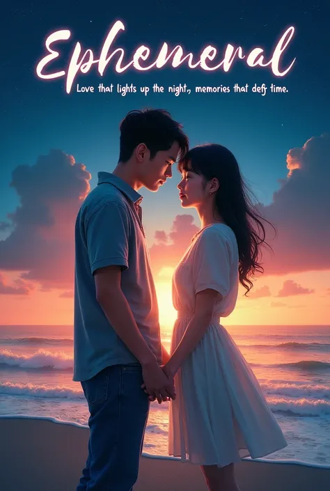 To create an impactful poster that captures the essence and themes of "Ephemeral", It is important to focus on the visual representation that conveys the emotional depth and ephemerality of the love described in the story.. Here is a detailed description o...