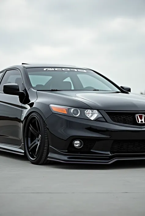 Crea una imagen de un honda accord qp 2008 con un body kit color negro hazlo como wallpaper para laptop

