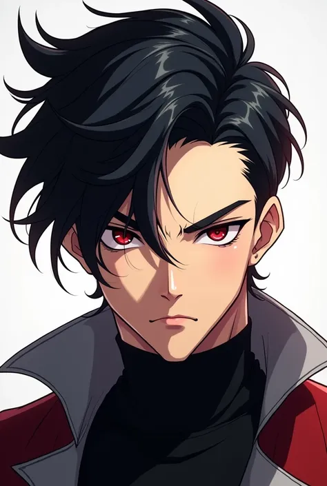 Make a male anime avatar with black hair