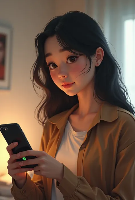 A phone in the hand of a girl showing an incoming call from Mateo Smith without a photo