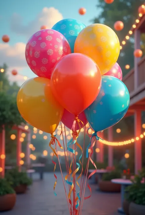 Realistic, balloons on the background , birthday atmosphere 