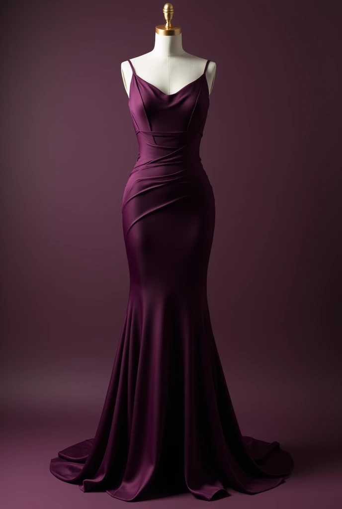 dark purple fitted formal dress sleeveless 
