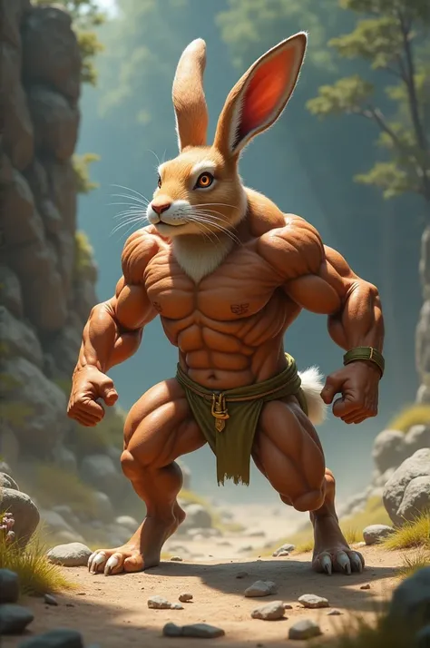 A muscular rabbit. 