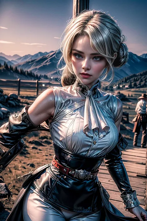 masterpiece,best quality, masterpiece, high detail,detailed face,detailed eyes,rendered eyes,perfect eyes,hip lines,crisp image,detailed,amazing,8k,8k wallpaper,8k background,high detailed skin,high res, (((cowboy shot))), solo, 1girl,looking at viewer,Wil...